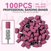 image:imageMakartt Sanding Bands for Nail Drill100 Pcs Nail File Sanding Bands for Drill Bits 180 Medium Grits for Acrylic Nails Gel Removing and Shaping Upgrade Thicker Durable Sanding Drill Bit WhitePink