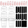 image:imageMakartt 12 PCS French Nail Art Stamper Kit2 PCS Jelly Nail Stamper 4 PCS Silicone Replaceable Stamper Head and 6 Sheets French Manicure Edge Auxiliary Nail Guide Stickers For Gel Polish Design