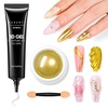 A04-Clear 3D Nail Gel & Gold Chrome Nail Powder