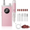image:imageMakartt Cordless Nail Drill 30000RPM  Rechargeable Electric Nail File for Beginners amp Pros Ready Quiet 8H Efile Kit for Acrylic amp Gel Removal 48W Carbon Motor with LCD Home amp Beauty School WhitePurapedi Pink