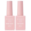 image:imageMakartt Gel Top Coat  2PCS No Wipe Top Coat Gel Nail Polish LongLasting Glossy Finish Clear Nail Polish NonYellowing Pink Bottle Soak Off with UVLED Lamp DIY Manicure Gift for WomenClear Gel Base  Top Coat  2pcs  8ml