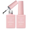 image:imageMakartt Gel Top Coat  2PCS No Wipe Top Coat Gel Nail Polish LongLasting Glossy Finish Clear Nail Polish NonYellowing Pink Bottle Soak Off with UVLED Lamp DIY Manicure Gift for WomenClear Gel Top Coat  2pcs  8ml
