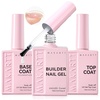 image:imageMakartt Gel Top and Base Coat Set 2 PCS 15ml No Wipe Upgrade DiamondShine LongLasting Base and Top Coat Gel Nail Polish Soak Off UV LED Lamp Needed Home DIY Gift WomenTop  Base  Builder Kit 3 Pcs