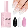 image:imageMakartt HemaFree Gel Top and Base Coat Set 2 PCS 15ml No Wipe Upgraded Mild Formula DiamondShine LongLasting Base and Top Coat Gel Nail Polish Soak Off UV LED Lamp Needed Home DIY Gift WomenClear Glitter Top Coat 1 Pcs