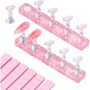 image:imageMakartt Holo Nail Stand for PressOn Nails DIY Magnetic Holder 1 Flower amp 2 Long Bases 10 Nail Stands for Gel Curing Beginners Practice Nail Tech amp Creators Display Nails Clear Pink 48 PuttyHolo Clear Pink Stands with Pink Base