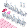 image:imageMakartt Holographic Nail Stand for PressOn Nails DIY Magnetic Holder 2 Pink Glitter Bases Presson Stand for Gel Curing Beginners Practice Skills Salon Nail Tech amp Content Creators Display NailsClearFlower Base