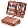 image:imageMakartt Manicure Kit Professional Nail Care Clippers Set  11 pcs Stainless Steel Tavel Women Men Fingernail Grooming Tool with Portable Black Leather CaseBrown