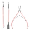 image:imageMakartt Nail File and Buffer Set Pink Basic Prep Kit with Cuticle Clipper Trimmer Pusher Brush Manicure Care Kit for Natural and Acrylic Nails 7pcsPink3pcs