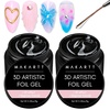 image:imageMakartt Nail Foil Glue 3D Gel Nail Art 2Pcs 8ml Nails Transfer Gel Adhesive for Linear Shell Ripple Designs UV LED Lamp Required2pcs 8ml 3D Foil Nail Gel
