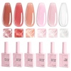 image:imageMakartt Nude Gel Builder Kit 15ML 8in1 Nail Builder Set Salon DIY 6Pcs  Large Capacity for Professional Salon Nail Art DIYer Self Leveling Rubber Base Nail Shape Strengthener Apex BuildNude Pink Gel Poish  Top Coat