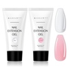 image:imageMakartt Poly Nail Gel Set 2 Colors 50ML Sheer Black and Milky White Strong Builder for Extension Strengthener 3D Diy Broken Nails Repair French Manicures Salon Supplies At Home2 Colors White and Pink