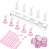 image:imageMakartt Press on Nails Stand Clear and Pink Nail Holder for Painting Nails Stands for Art Display Practice Magnetic Clear Glitter Flower Fake Holders with Reusable Adhesive Putty for Home Salon DIYAurora ClearPink