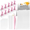 image:imageMakartt Press on Nails Stand Clear and Pink Nail Holder for Painting Nails Stands for Art Display Practice Magnetic Clear Glitter Flower Fake Holders with Reusable Adhesive Putty for Home Salon DIYpurely white