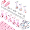 image:imageMakartt Press on Nails Stand Clear and Pink Nail Holder for Painting Nails Stands for Art Display Practice Magnetic Clear Glitter Flower Fake Holders with Reusable Adhesive Putty for Home Salon DIYPinkClear