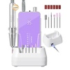 image:imageMakartt Professional Nail Drill  35000RPM Electric Nail File with 60W Coreless Motor 2 in 1 Desktop amp Portable Rechargeable E File with Drill Bits and LCD Display Nouvella PurplePurple Nouvella