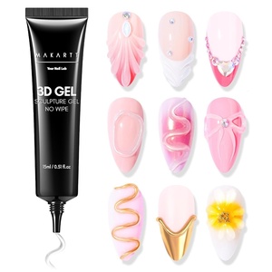 image:imageMakartt 3D Gel Nail Art 2 Pcs 15g Nail Sculpting DIY No Wipe 3D Molding Gel for Nails Decoration Manicure Sculpture NailsA01Clear
