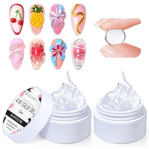 image:imageMakartt 3D Gel Nail Art 4 in 1 Clear Solid Gel Builder for Extension UV Nail Glue for Acrylic Nails Rhinestones 3d Sculpting Gels Hard Gels for Nails UVLED Nails Lamp Required 15ML 2 BottlesClear 2pcs
