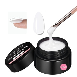 image:imageMakartt 3D Gel Nail Art 4 in 1 Clear Solid Gel Builder for Extension UV Nail Glue for Acrylic Nails Rhinestones 3d Sculpting Gels Hard Gels for Nails UVLED Nails Lamp Required 15ML 2 BottlesMilky White Gel Builder