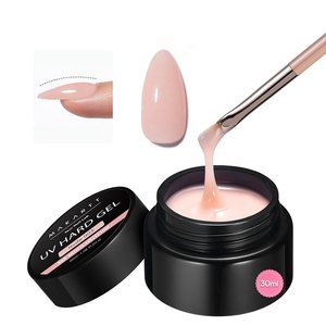 image:imageMakartt 3D Gel Nail Art 4 in 1 Clear Solid Gel Builder for Extension UV Nail Glue for Acrylic Nails Rhinestones 3d Sculpting Gels Hard Gels for Nails UVLED Nails Lamp Required 15ML 2 BottlesNude Gel Builder