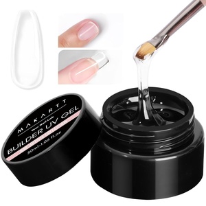 image:imageMakartt 3D Gel Nail Art 4 in 1 Clear Solid Gel Builder for Extension UV Nail Glue for Acrylic Nails Rhinestones 3d Sculpting Gels Hard Gels for Nails UVLED Nails Lamp Required 15ML 2 BottlesClear Gel Builder