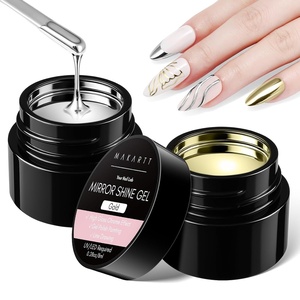 image:imageMakartt 3D Gel Nail Art Clear 3D Painting Gels for Chrome Powder 3D Sculpting No Wipe for Gel Nail Polish 3D Carving Drawing Gels for Nails Art at Home amp Salon DIY 028 flozSilver  Gold Mirror Shine Gel Set