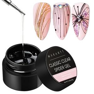 image:imageMakartt 3D Gel Nail Art Clear 3D Painting Gels for Chrome Powder 3D Sculpting No Wipe for Gel Nail Polish 3D Carving Drawing Gels for Nails Art at Home amp Salon DIY 028 flozClear Spider Gel