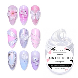 image:imageMakartt 3D Gel Nail Art Clear Solid Builder Nail Gel 4 in 1 Nonsticky for Extension Shaping Strengthen Building 3D Sculpting Hard Gels UVLED Lamp Required 15mlPearl White
