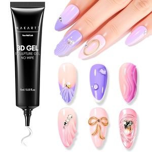 image:imageMakartt 3D Gel Nail Art for Sculpting 3in1 MultiFunctional 15g Clear 3D Nail Gel for Molding amp Painting Nails Designs No Wipe Nail Glue for Rhinestones Chrome Powder amp DIY ManicureA0915g 3D Nail Gel