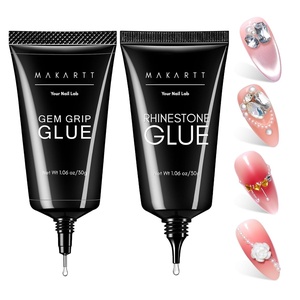 image:imageMakartt 3D Gel Nail Art for Sculpting 3in1 MultiFunctional 15g Clear 3D Nail Gel for Molding amp Painting Nails Designs No Wipe Nail Glue for Rhinestones Chrome Powder amp DIY ManicureA04nail rhinestone gem glue set  2x30ml