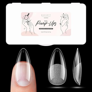 image:imageMakartt Almond Nail Tips 500pcs Medium Prebuffed Full Cover Clear Press on Nails 10 Sizes Soak Off Soft Gel Nail Tips Extension Professional Acrylic Fake Nails No Crease False Nail Salon DIY ArtA01 Medium Almond504PCS