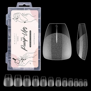 image:imageMakartt Almond Nail Tips 500pcs Medium Prebuffed Full Cover Clear Press on Nails 10 Sizes Soak Off Soft Gel Nail Tips Extension Professional Acrylic Fake Nails No Crease False Nail Salon DIY ArtA04Extra Short Coffin120PCS