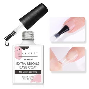 image:imageMakartt Base Coat Nail Polish 15ml  Extra Strong LongLasting Gel Base Coat amp Nail Glue for Small Nail Charms PressOn Nails UVLED Lamp Required Clear Foundation for Salon amp DIY Home UseExtra Strong Base Coat