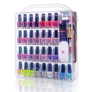 image:imageMakartt Gel Nail Polish Organizer Clear Storage Case Holder for 60 Bottles Large Compartment SpaceSaving Travel Carry Colors DisplayClear 60 bottles
