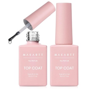 image:imageMakartt Gel Top Coat  2PCS No Wipe Top Coat Gel Nail Polish LongLasting Glossy Finish Clear Nail Polish NonYellowing Pink Bottle Soak Off with UVLED Lamp DIY Manicure Gift for WomenClear Gel Top Coat  2pcs  8ml