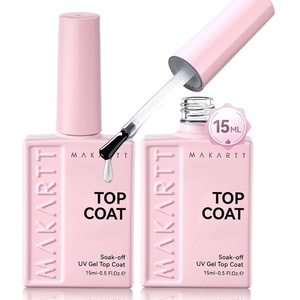 image:imageMakartt Gel Top and Base Coat Set 2 PCS 15ml No Wipe Upgrade DiamondShine LongLasting Base and Top Coat Gel Nail Polish Soak Off UV LED Lamp Needed Home DIY Gift WomenClear Top Coat 2 Pcs