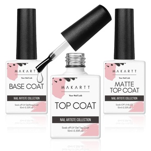 image:imageMakartt HemaFree Gel Top and Base Coat Set 2 PCS 15ml No Wipe Upgraded Mild Formula DiamondShine LongLasting Base and Top Coat Gel Nail Polish Soak Off UV LED Lamp Needed Home DIY Gift WomenBase  Top  Matte Coat 3 Pcs