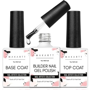 image:imageMakartt HemaFree Gel Top and Base Coat Set 2 PCS 15ml No Wipe Upgraded Mild Formula DiamondShine LongLasting Base and Top Coat Gel Nail Polish Soak Off UV LED Lamp Needed Home DIY Gift WomenTop  Base  Builder 3 Pcs
