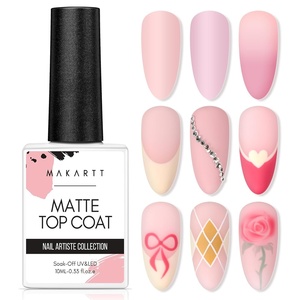image:imageMakartt HemaFree Gel Top and Base Coat Set 2 PCS 15ml No Wipe Upgraded Mild Formula DiamondShine LongLasting Base and Top Coat Gel Nail Polish Soak Off UV LED Lamp Needed Home DIY Gift WomenMatte Top Coat 1 Pcs