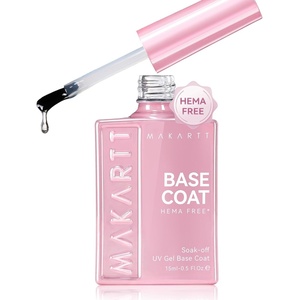 image:imageMakartt HemaFree Gel Top and Base Coat Set 2 PCS 15ml No Wipe Upgraded Mild Formula DiamondShine LongLasting Base and Top Coat Gel Nail Polish Soak Off UV LED Lamp Needed Home DIY Gift WomenHemafree Base Coat 1 Pcs