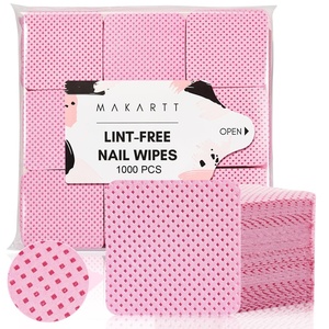 image:imageMakartt LintFree Nail Wipes  1000PCS Pink Nail Polish Remover Pads Super Absorbent Soft Dry Wipes for Nail Prep Gel Polish Removal Eyelash Extension Glue Cleaning NonWoven Fabric1000PCS