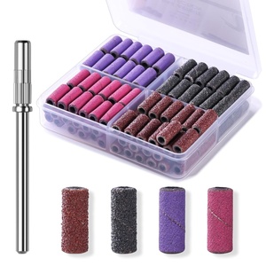 image:imageMakartt Nail Drill Bits Sanding Bands for Nail Drill 100Pcs 4 Color Coarse Fine 80120180240 Grit File Sand with 31mm Mini Mandrel Nail Bit Set for Acrylic Nails Gel Manicures and PedicureBrownBlackPurpleRose Red
