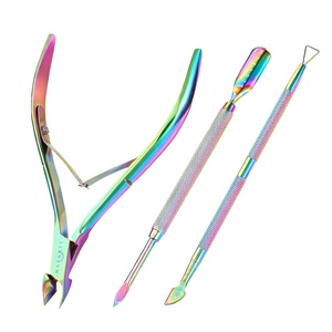image:imageMakartt Nail File and Buffer Set Pink Basic Prep Kit with Cuticle Clipper Trimmer Pusher Brush Manicure Care Kit for Natural and Acrylic Nails 7pcsRainbow Titanium3pcs