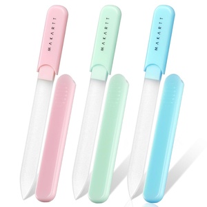 image:imageMakartt Nail Files Glass Nail Files for Natural Nails DoubleSided Reusable Sandblasted Fingernail Buffers with Case for Shape amp Smooth Finish Portable Manicure Gift Set 3pcs Pink Green Blue3pcs Pink Green Blue glass nail file