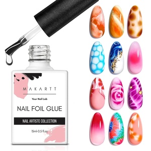 image:imageMakartt Nail Foil Glue 3D Gel Nail Art 2Pcs 8ml Nails Transfer Gel Adhesive for Linear Shell Ripple Designs UV LED Lamp Required1pcs 15ml