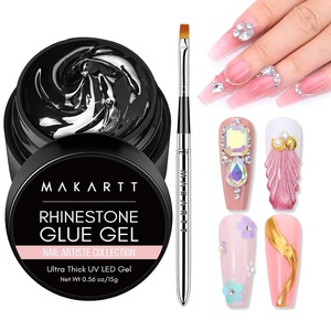 image:imageMakartt Nail Rhinestone Glue with 3D Gel Kit  Super Strong Nail Charm Glue amp Sculpting Gel for DIY Nail Art Drawing Molding amp Embossed Designs Easy to Use for Nail Lovers amp BeginnersA6nail rhinestone glue with brush  15g