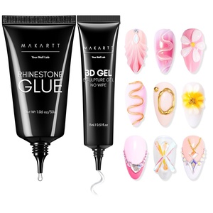 image:imageMakartt Nail Rhinestone Glue with 3D Gel Kit  Super Strong Nail Charm Glue amp Sculpting Gel for DIY Nail Art Drawing Molding amp Embossed Designs Easy to Use for Nail Lovers amp BeginnersA9nail rhinestone glue  3d nail gel  30ml15ml