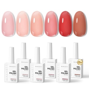image:imageMakartt Pastel Gel Nail Polish Set 6 Colors Jelly Gel Polish Kit 15ML One NDone Spring Summer Glass Translucent Pink Blue Purple Yellow Green Cat Eye UV LED Nail Art Manicure Gift for WomenWarm Rose