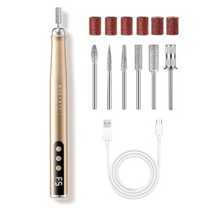 image:imageMakartt PenShaped Rechargeable Nail Drill for Beginners 25000 RPM Cordless Electric Nail File with 5Speed LED Display Lightweight Quiet E File Kit for Gel Polish Removal Home Travel UsePurpleHepsela Gold