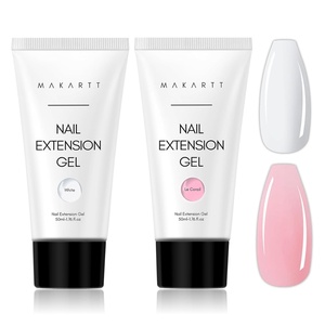 image:imageMakartt Poly Nail Gel Set 2 Colors 50ML Sheer Black and Milky White Strong Builder for Extension Strengthener 3D Diy Broken Nails Repair French Manicures Salon Supplies At Home2 Colors White and Pink