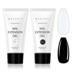 image:imageMakartt Poly Nail Gel Set 2 Colors 50ML Sheer Black and Milky White Strong Builder for Extension Strengthener 3D Diy Broken Nails Repair French Manicures Salon Supplies At Home2 Colors Black and Milky White